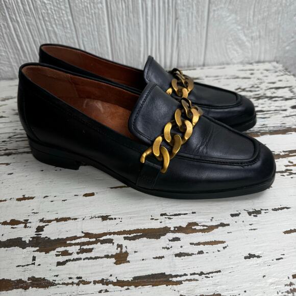 Vionic Mizelle Womens Black Leather Chunky Chain Buckle Loafer Size 6.5 U.K. 4 - Picture 4 of 9